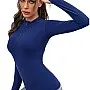 Sport Top - long sleeve t-shirt Half Zipper Thumb Hole Sports T-shirts for women
