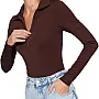 Trendyol Woman Zipper Collar Detailed Snap Snap Elastic Knitted Bodysuit TWOAW24BD00005 body