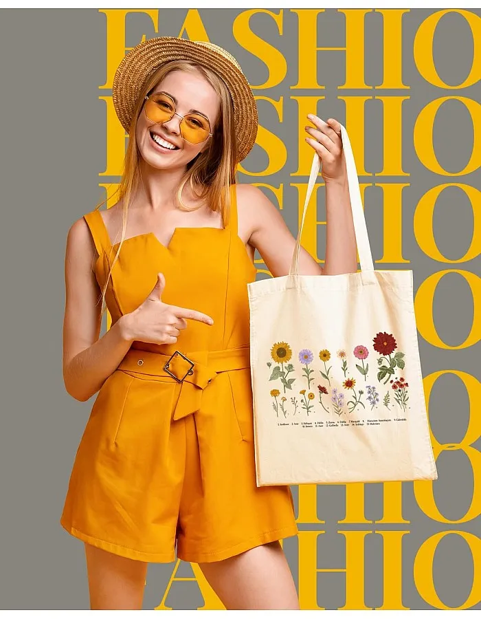 AUSVKAI Canvas Tote Bag Aesthetic for Women, Cute Reusable Cloth Cotton Bags for College Shopping Beach Grocery Trendy Gifts