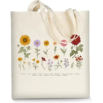 AUSVKAI Canvas Tote Bag Aesthetic for Women, Cute Reusable Cloth Cotton Bags for College Shopping Beach Grocery Trendy Gifts