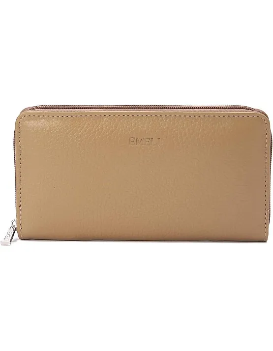 Emeli Egypt Women's ContinentalWallet Premium Genuine leather Long Zip Closure, Spacious Card & Cash Holder, Elegant & Durable, Perfect Gift (Caffe)