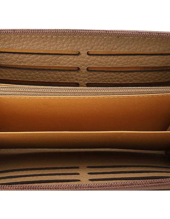 Emeli Egypt Women's ContinentalWallet Premium Genuine leather Long Zip Closure, Spacious Card & Cash Holder, Elegant & Durable, Perfect Gift (Caffe)