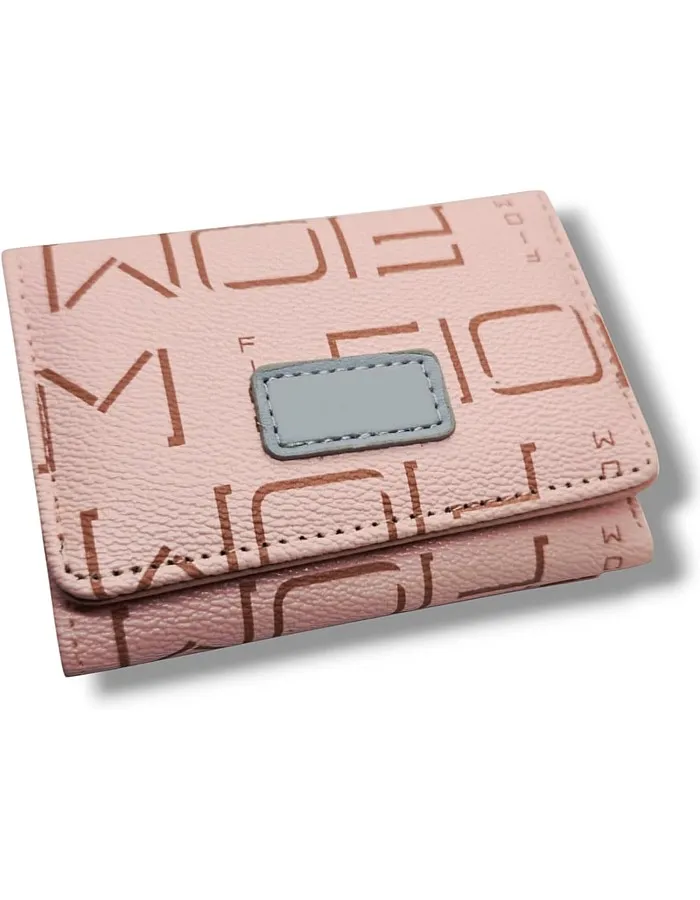 Generic Elegant Women's Small Cute Tri-Fold Wallet, Pink 4, Faux Leather, 7 Card Slots, Waterproof