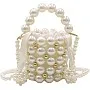 Girls Mini Pearl Purse Clutch Evening Handbag Beaded Purse Pearl Bag Shoulder Bag for Women Party Wedding Prom