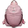 Pink Women Backpack, Faux Leather, Padded Design, with Decorative Shoulder Strap
