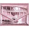 RARITYUS Shiny Metallic Small Wallets for Women Crocodile Pattern Purse Credit Card Holder Slim Clutch Wallet, Pink, one size