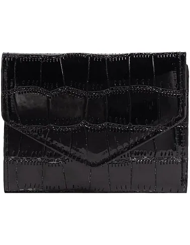 Women Wallet PU Leather Fashion Design Large Capacity ID Window (Black)
