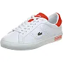 Lacoste womens Powercourt 2.0 Orange Leather Sneaker