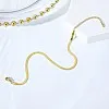 sovesi Gold Ankle Bracelets for Women Stainless Steel Flat Snake Chain Link Gold Anklet Dainty Beach Anklets for Women, stainless steel