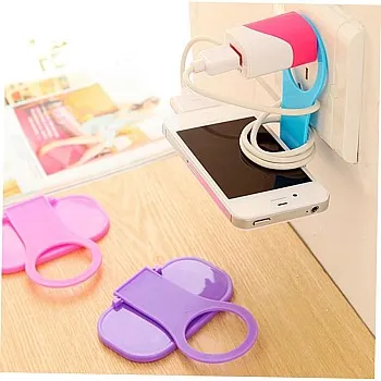 Mobile Phone Wall Plug Socket for Charger Charging Rack Hang Holder Foldable for Cell Phone Charger Random Color (2 piece)