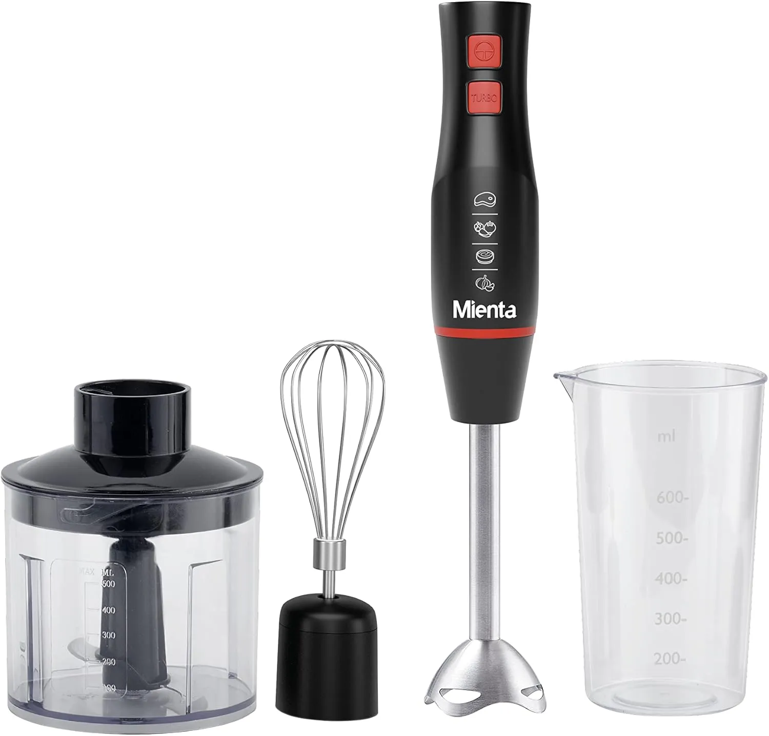 Mienta - hand blender 450w -hb111138b -black